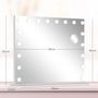 Voir la diapositive 3 : HOMCOM Miroir maquillage Hollywood lumineux LED intensité réglable grossissant charge USB support blanc