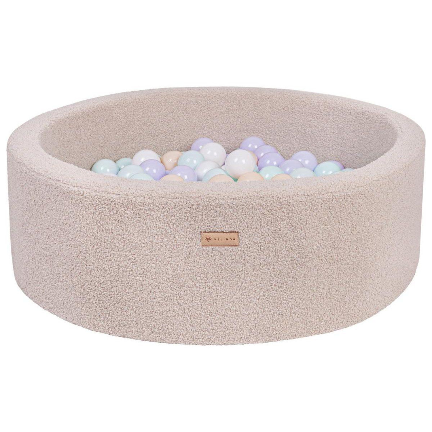 Piscine À Balles Velinda 300 Balles Ø 7 Cm Cappuccino Jaune Polyester Bouclé - vue 2