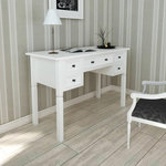 VIDAXL Bureau blanc a 5 tiroirs