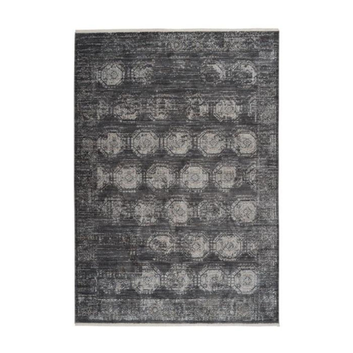 Paris Prix Tapis Vintage à Franges  Baroque VII  Anthracite