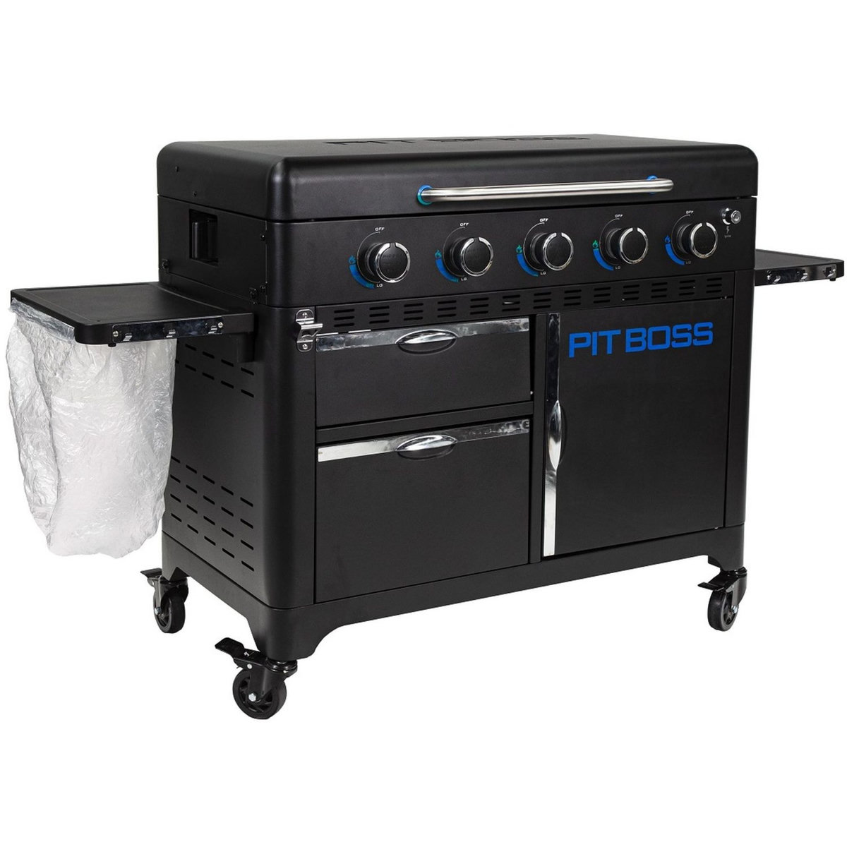 PIT BOSS Plancha gaz sur chariot - 5 brûleurs -Acier/Céramique - PIT BOSS ULTIMATE