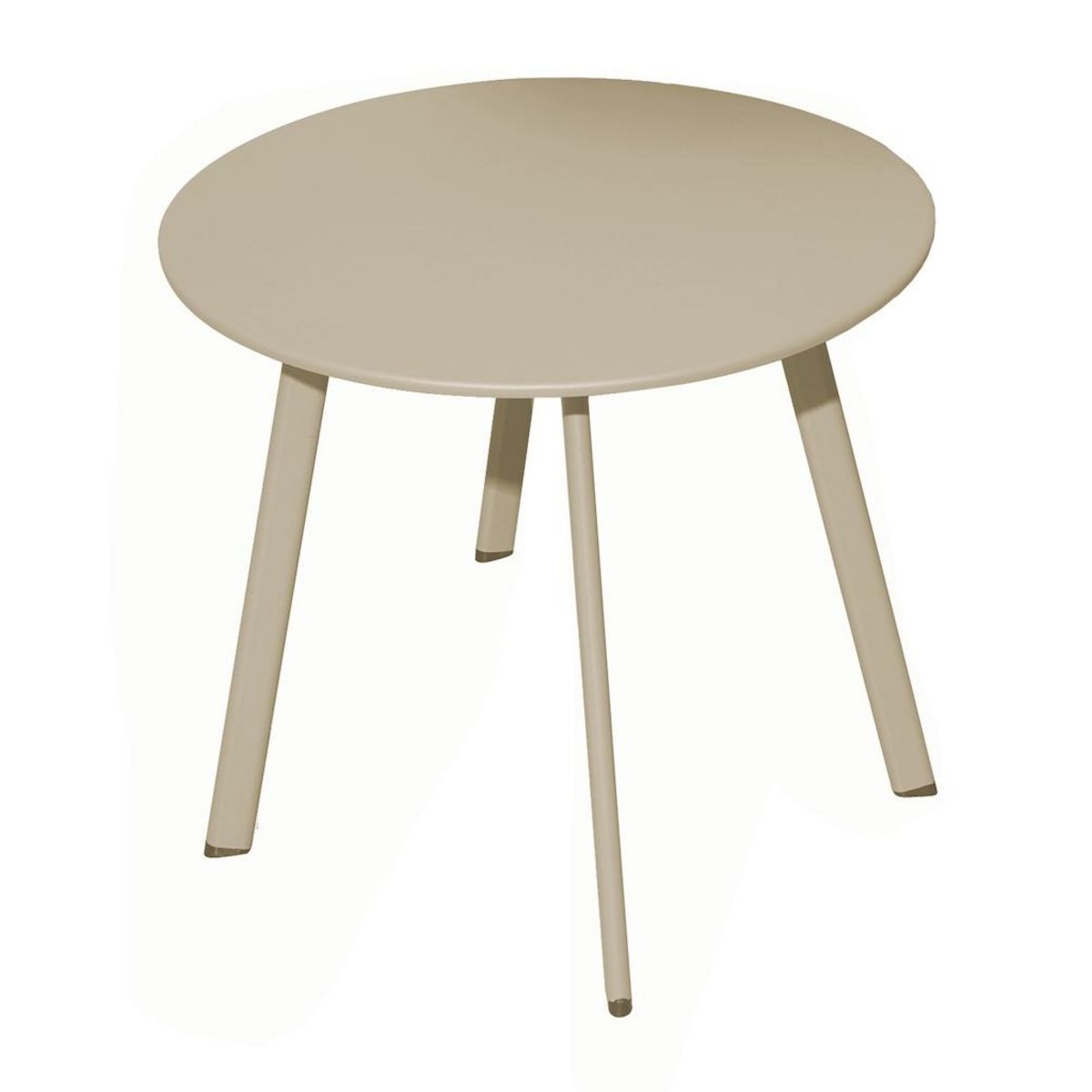 Proloisirs Table basse - MASSAÏ - Acier époxy - Ø60 cm - Crème