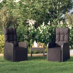 VIDAXL Chaises de jardin inclinables coussins lot de 2 Resine tressee