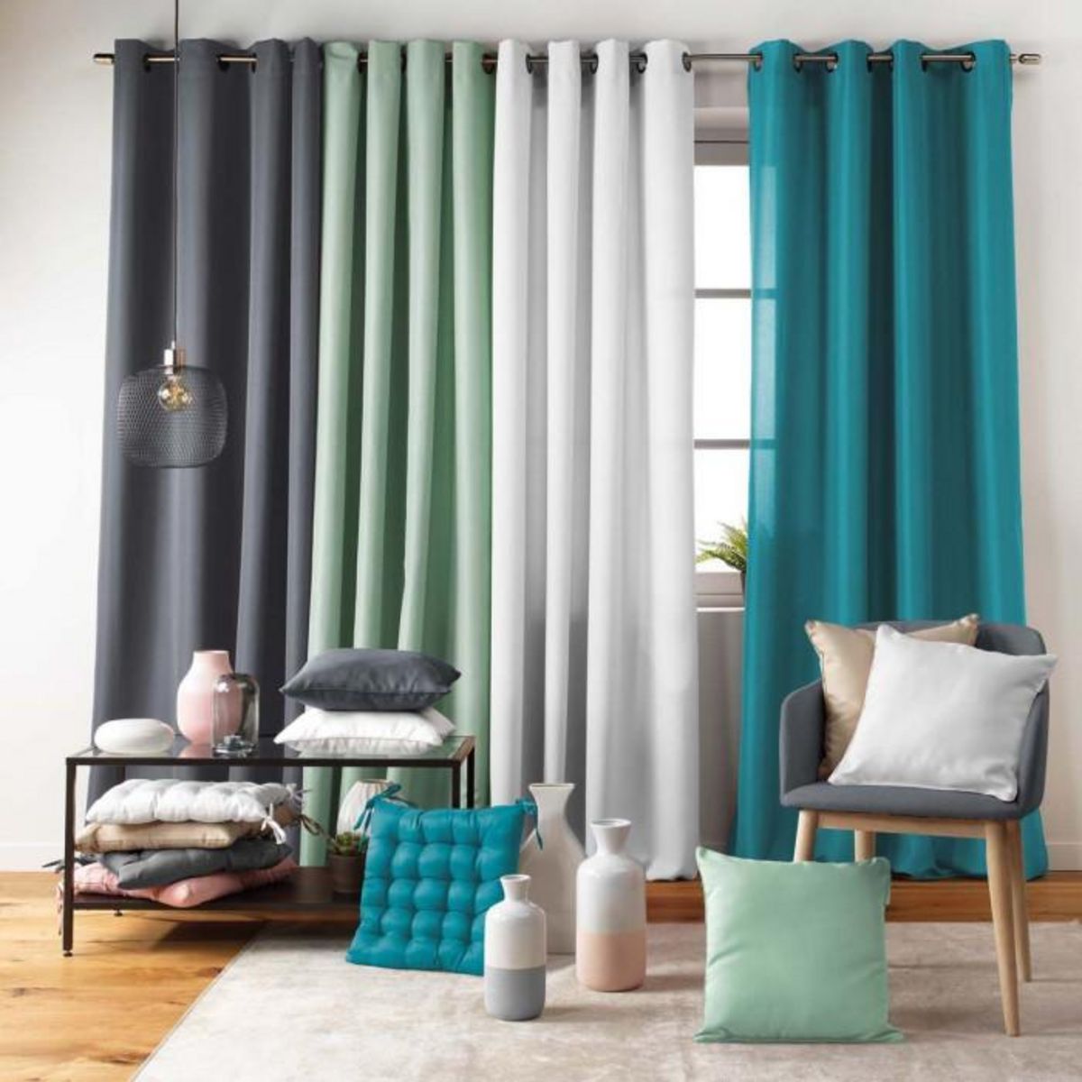 Paris Prix Rideau à Œillets  Essentiel  140x260cm Sauge