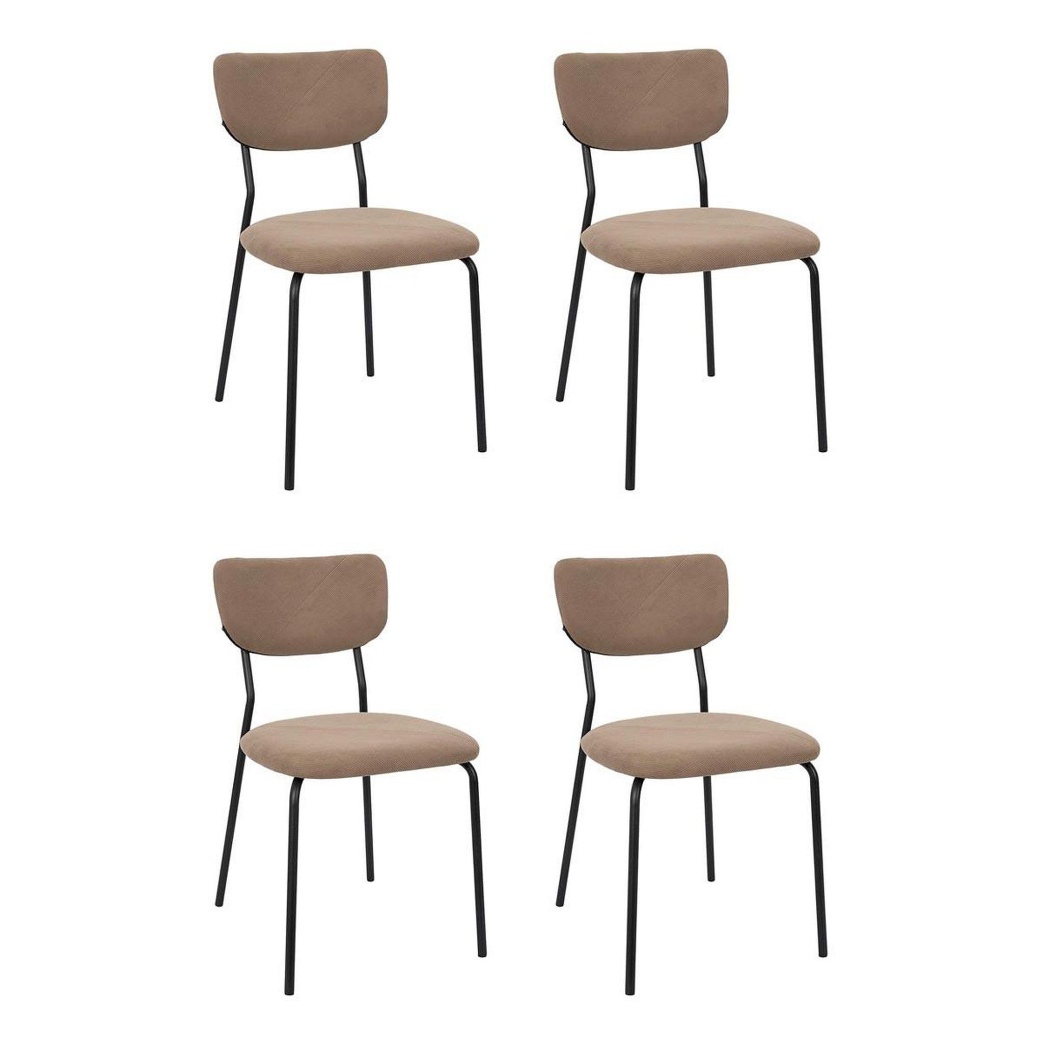 The Home Deco Factory Lot de 4 chaises côtelées  jules  78cm taupe