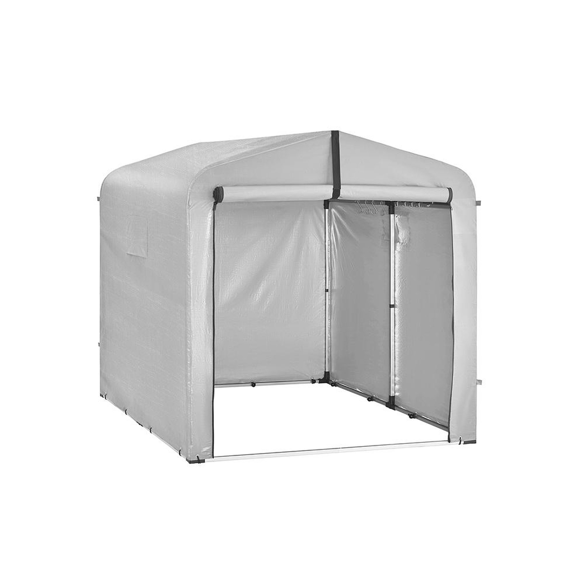SOBUY Abri Vélo avec Porte Rouleau Gris 219x159x165cm KLS11-II-L