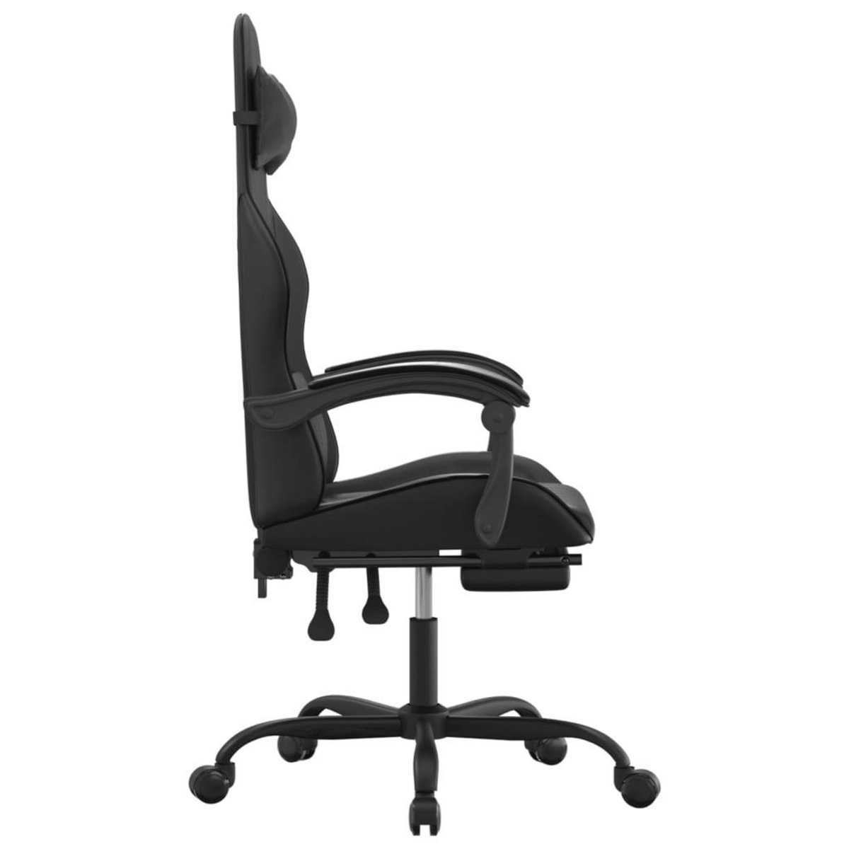 VIDAXL Chaise de jeu pivotante avec repose-pied Noir Similicuir