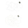 Voir la diapositive 1 : Paris Prix Lot de 2 Guirlandes Lumineuses  60 Led Blanc Chaud  8cm Argent & Or