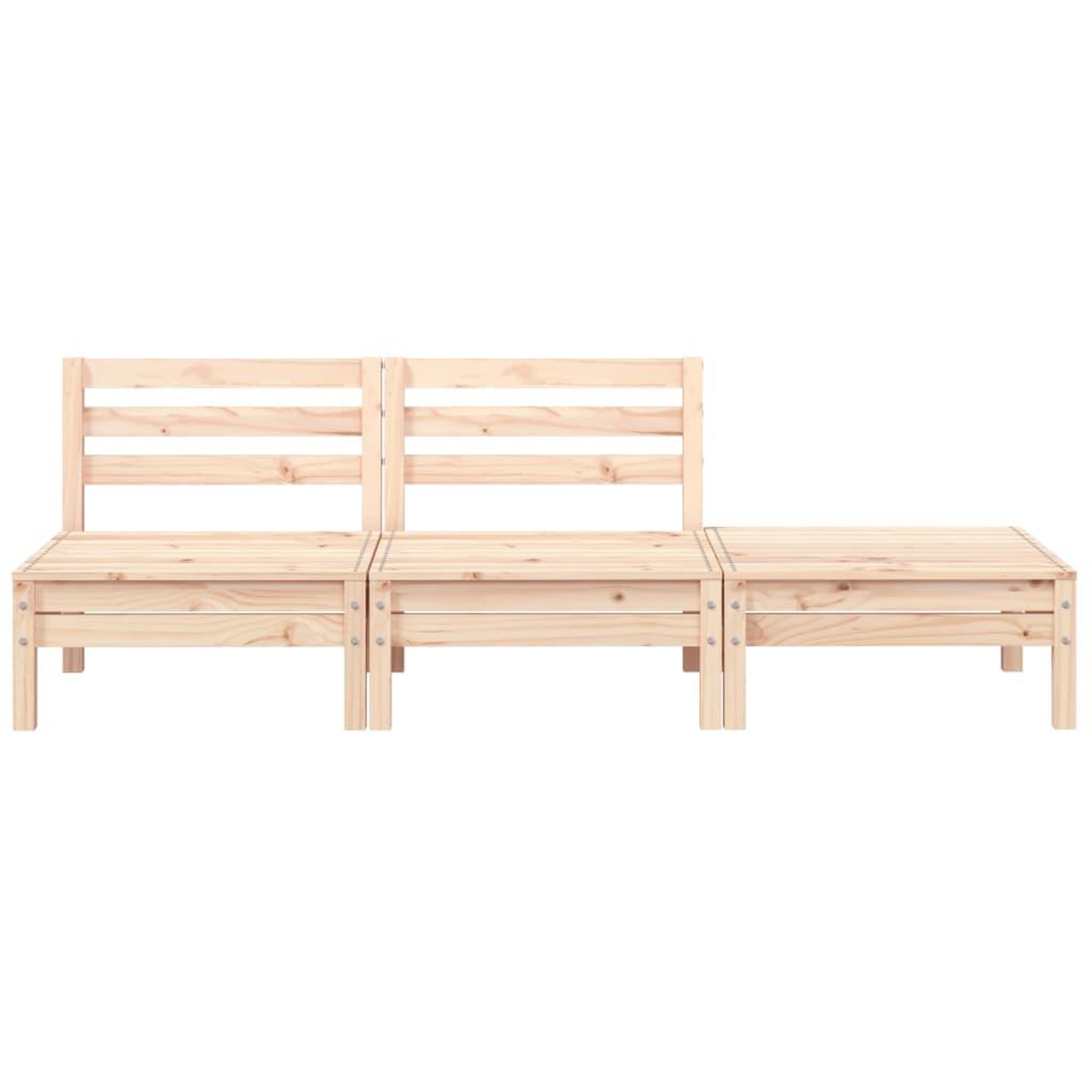 Voir la diapositive 4 : VIDAXL Canape de jardin 3 places bois de pin massif