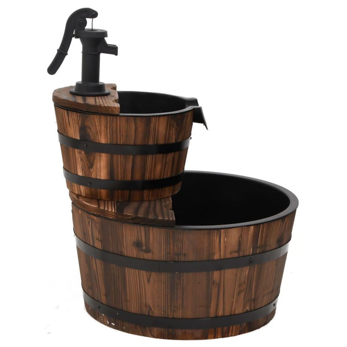 VIDAXL Fontaine a eau avec pompe 44,5x44,5x58 cm Bois de sapin massif