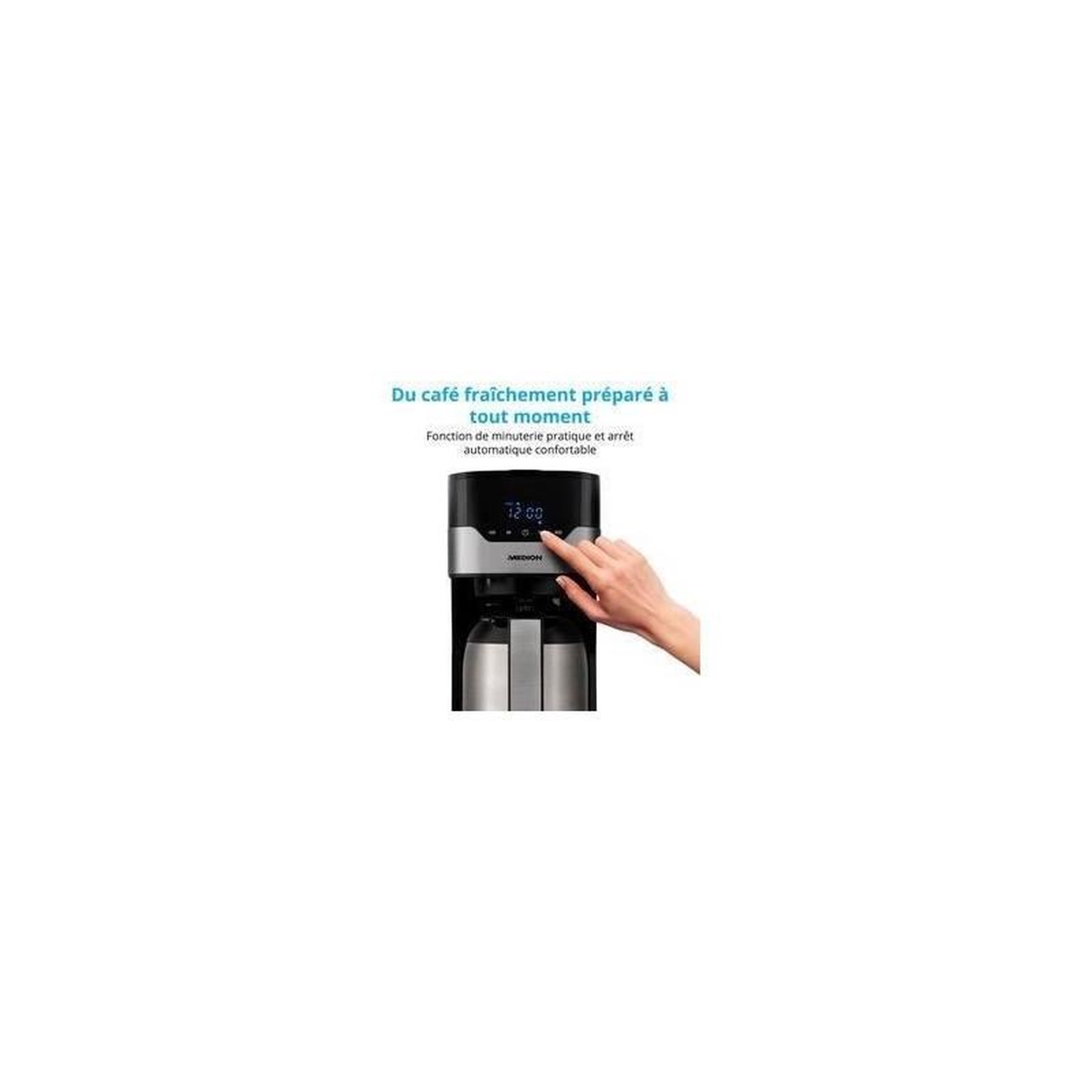 Voir la diapositive 4 : Medion Cafetiere filtre programmable avec carafe - MEDION - MD 18458 - isotherme - 900W - 1,2 L