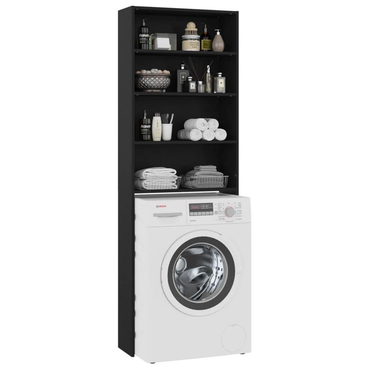 VIDAXL Meuble pour machine a laver noir 64x24x190 cm