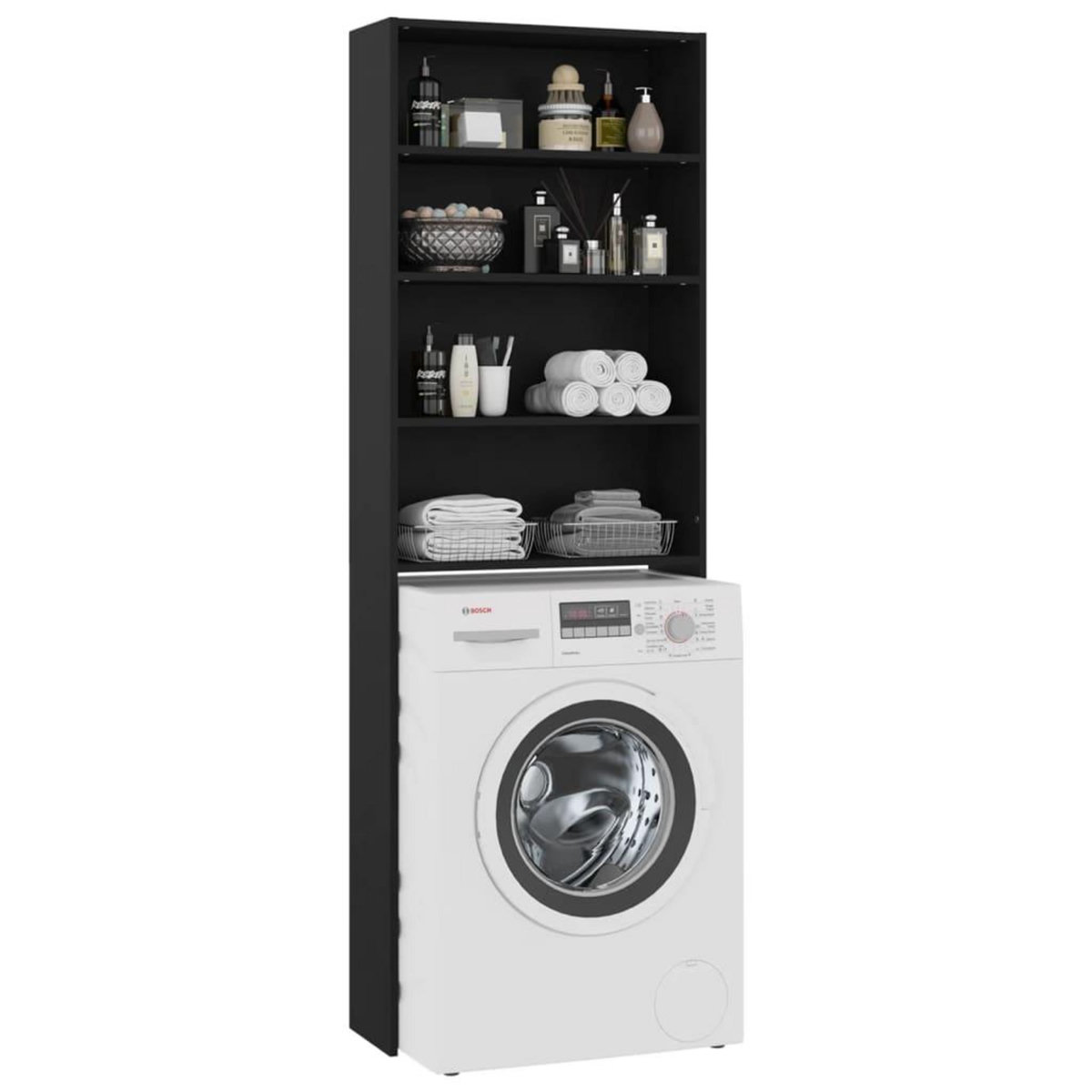 VIDAXL Meuble pour machine a laver noir 64x24x190 cm