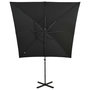 Voir la diapositive 5 : VIDAXL Parasol de jardin en porte-a-faux et mat et lumieres LED noir