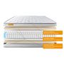 Voir la diapositive 5 : SEPTNUITS Matelas + sommier kit blanc Memo Spring Ressorts ensachés MAXI épaisseur