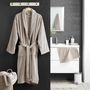 Voir la diapositive 4 : Paris Prix Peignoir Col Châle en Coton  Tendresse  Taupe