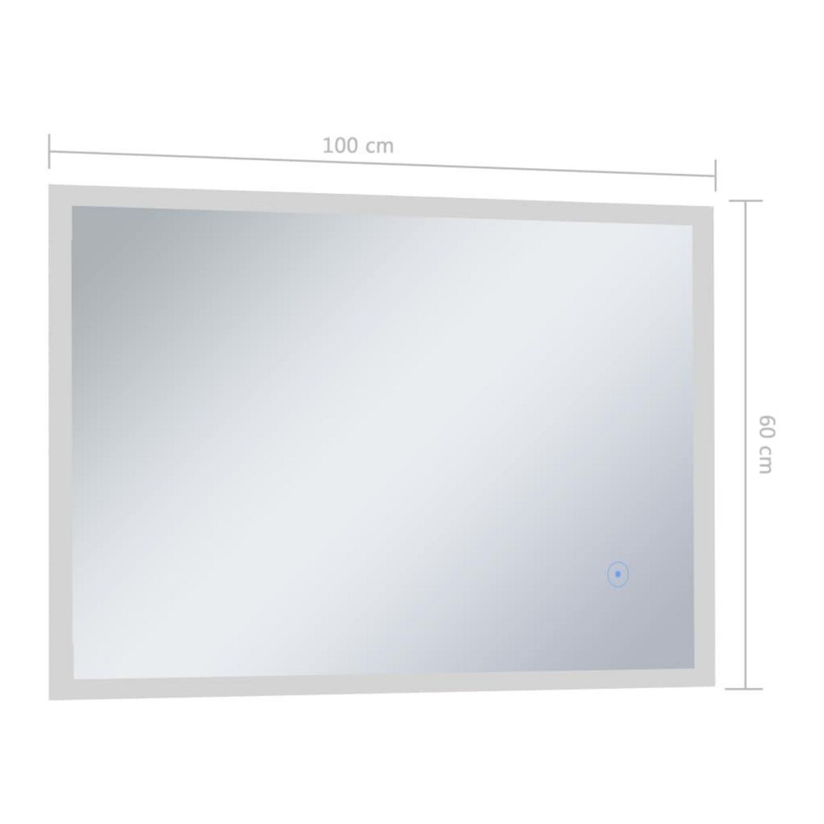 VIDAXL Miroir mural a LED de salle de bain et capteur tactile 100x60cm