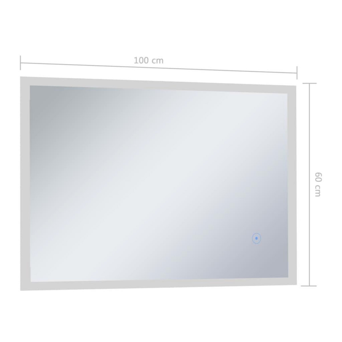 VIDAXL Miroir mural a LED de salle de bain et capteur tactile 100x60cm