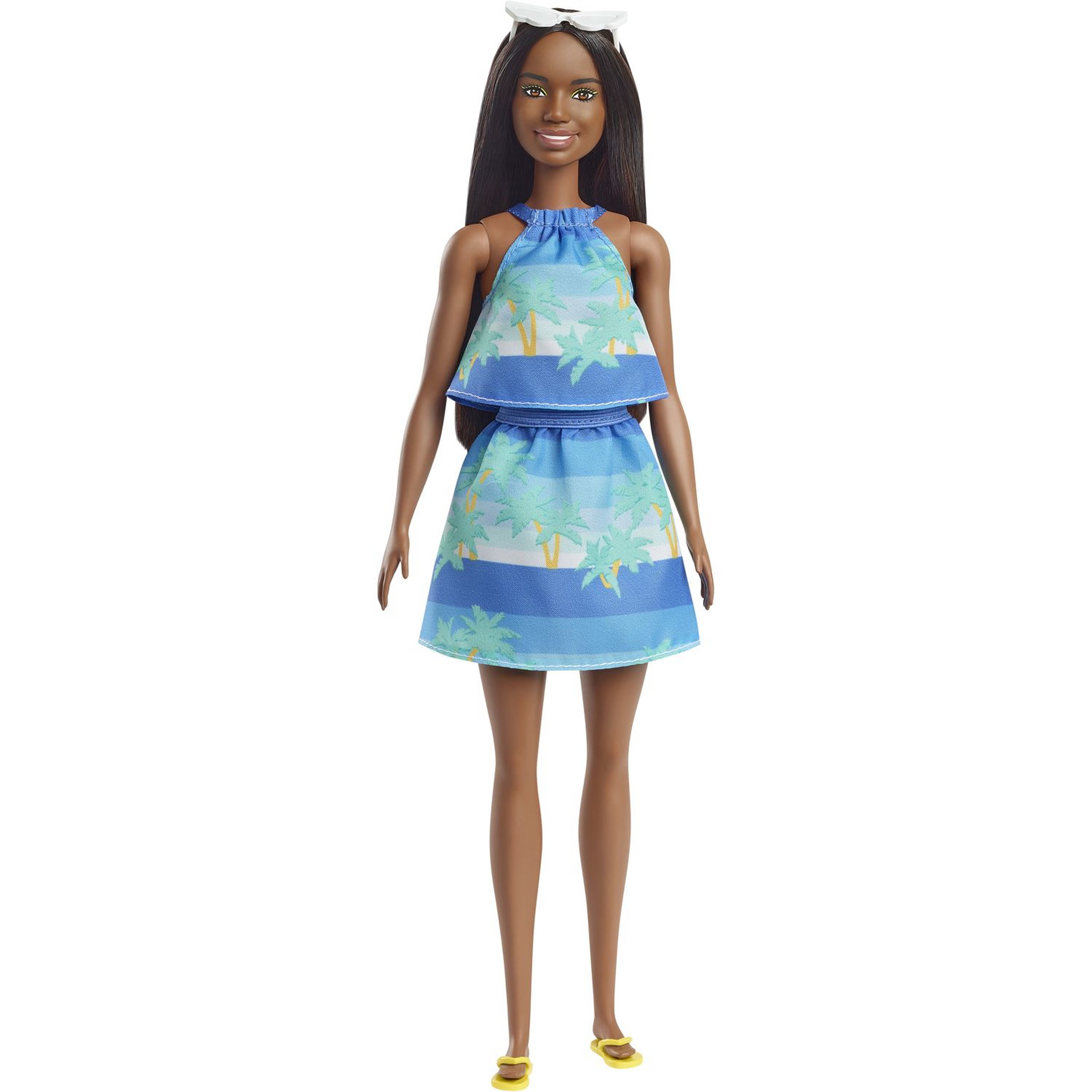 Voir la diapositive 2 : BARBIE Poupée Barbie Aime les océans - Robe rayures bleues et fleurs