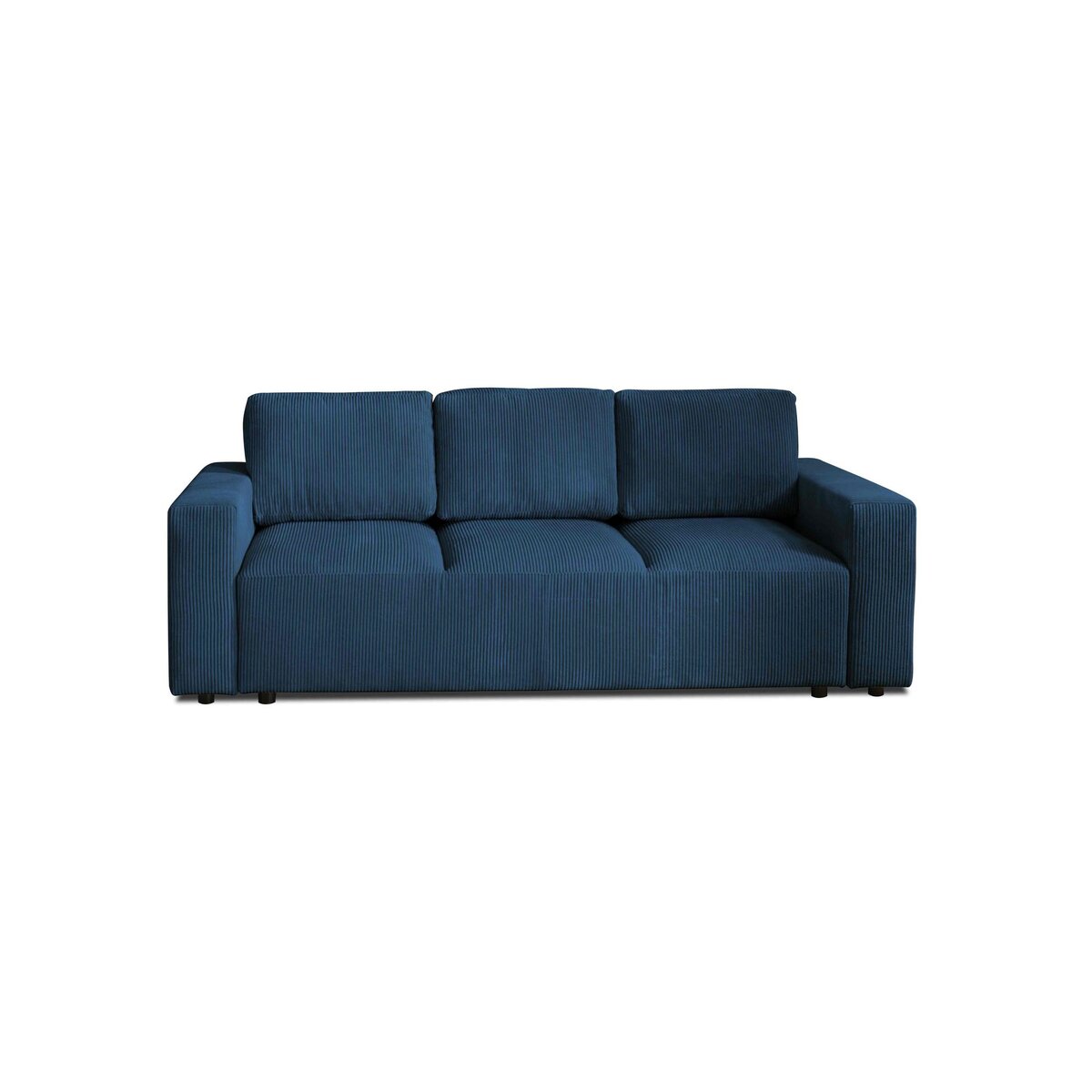 LISA DESIGN Livy - canapé droit convertible - avec coffre - en velours côtelé - 3 places