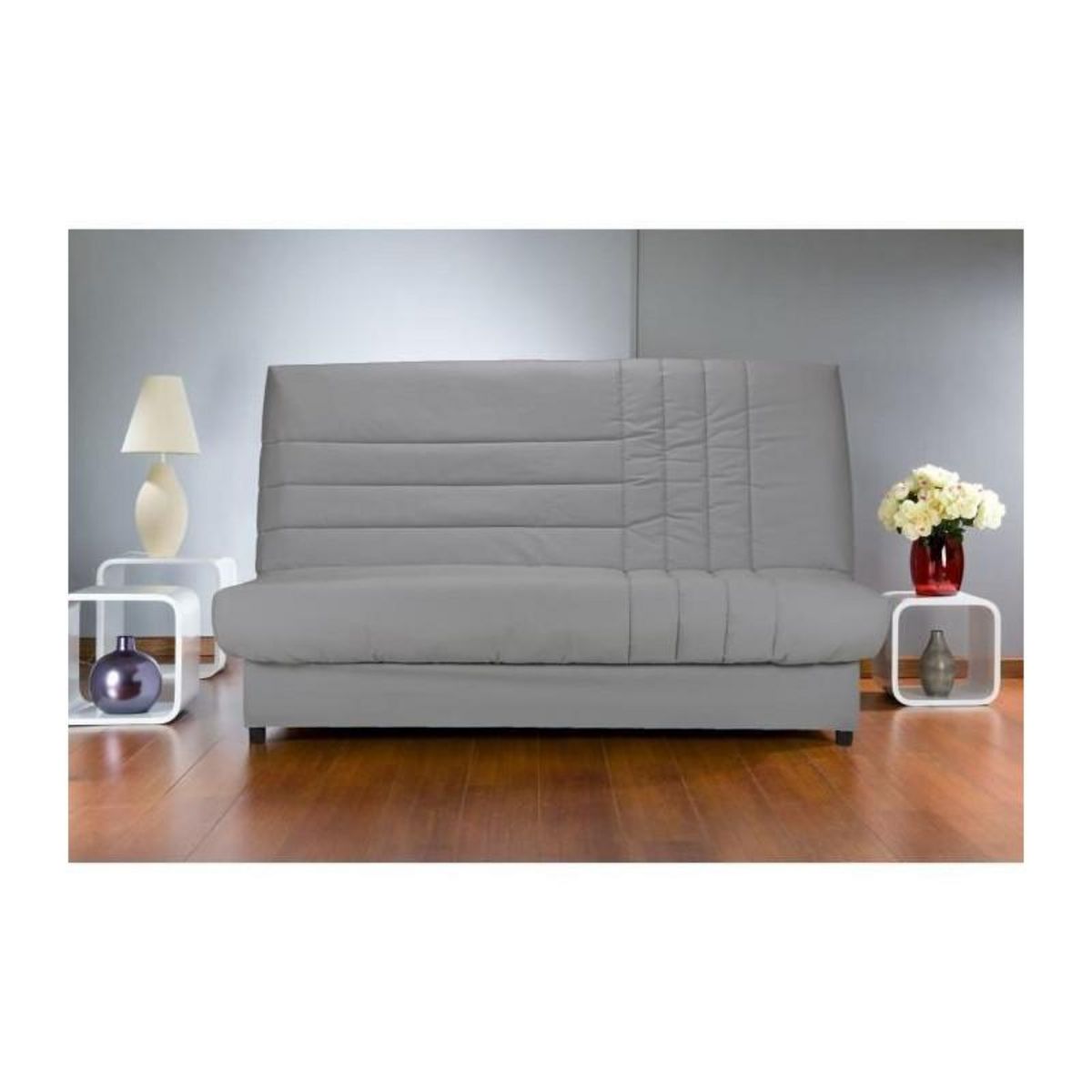 BULTEX BEIJA Banquette clic-clac 3 places - Comfort BULTEX - L 192 x P 95 cm - Tissu gris