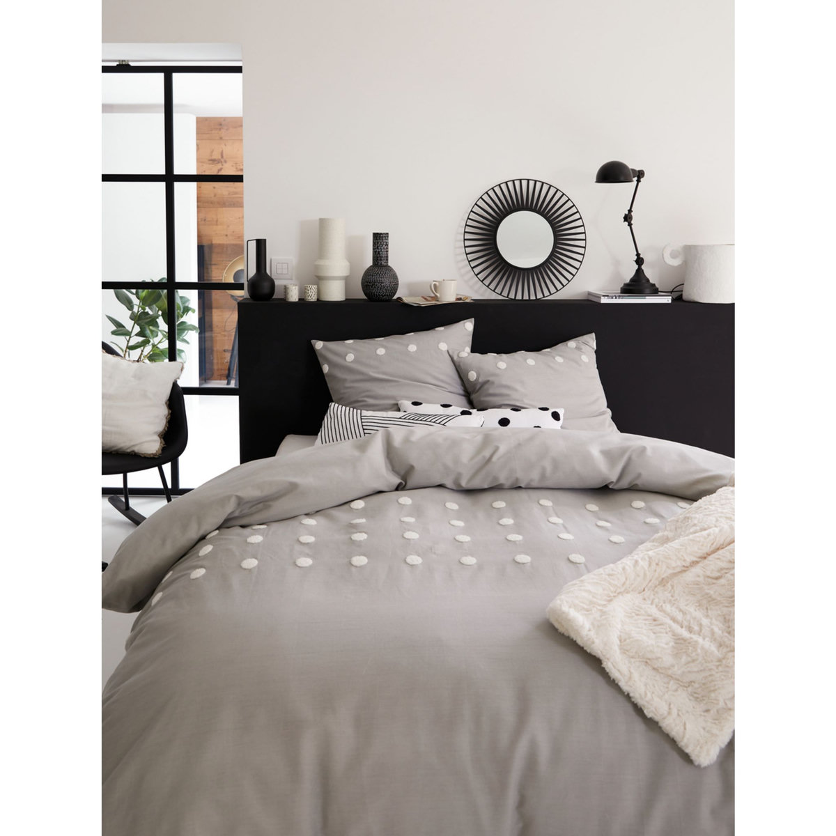 ACTUEL Parure housse de couette en coton CONSTANCE