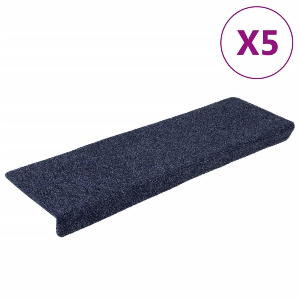VIDAXL Tapis d'escalier 5 pcs Tissu aiguillete 65x21x4 cm Anthracite