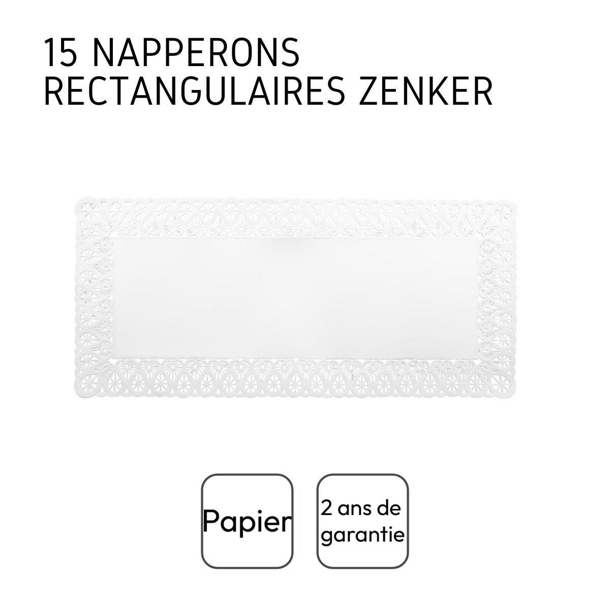ZENKER Lot de 15 napperons papier rectangulaires pour cakes Zenker