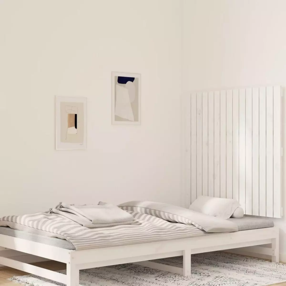 VIDAXL Tete de lit murale Blanc 95,5x3x90 cm Bois massif de pin