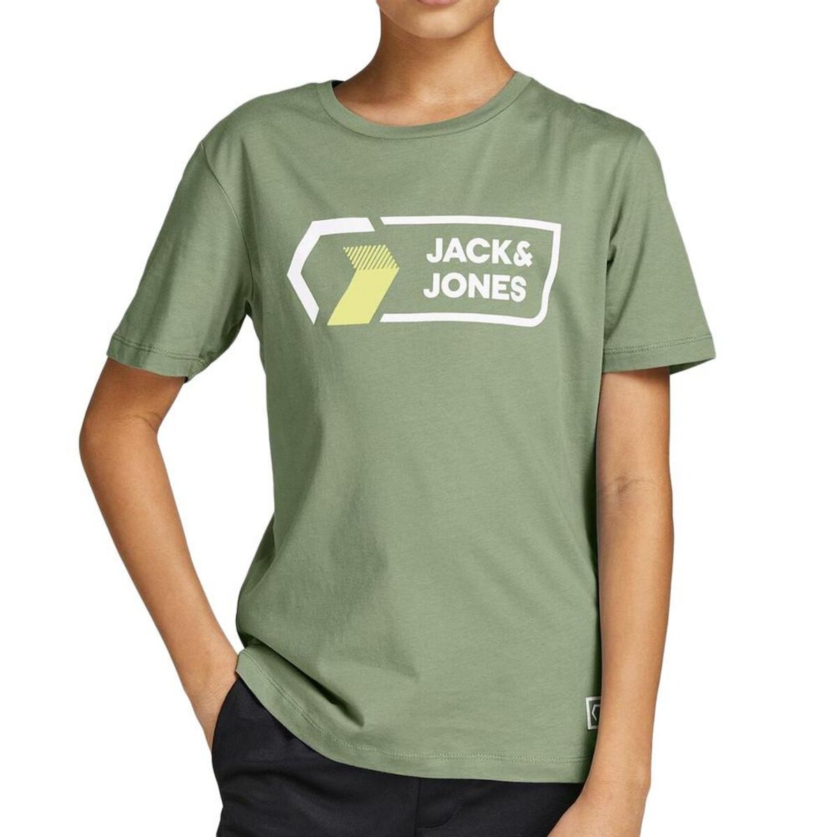  T-shirt Kaki Garçon Jack and Jones Cologan