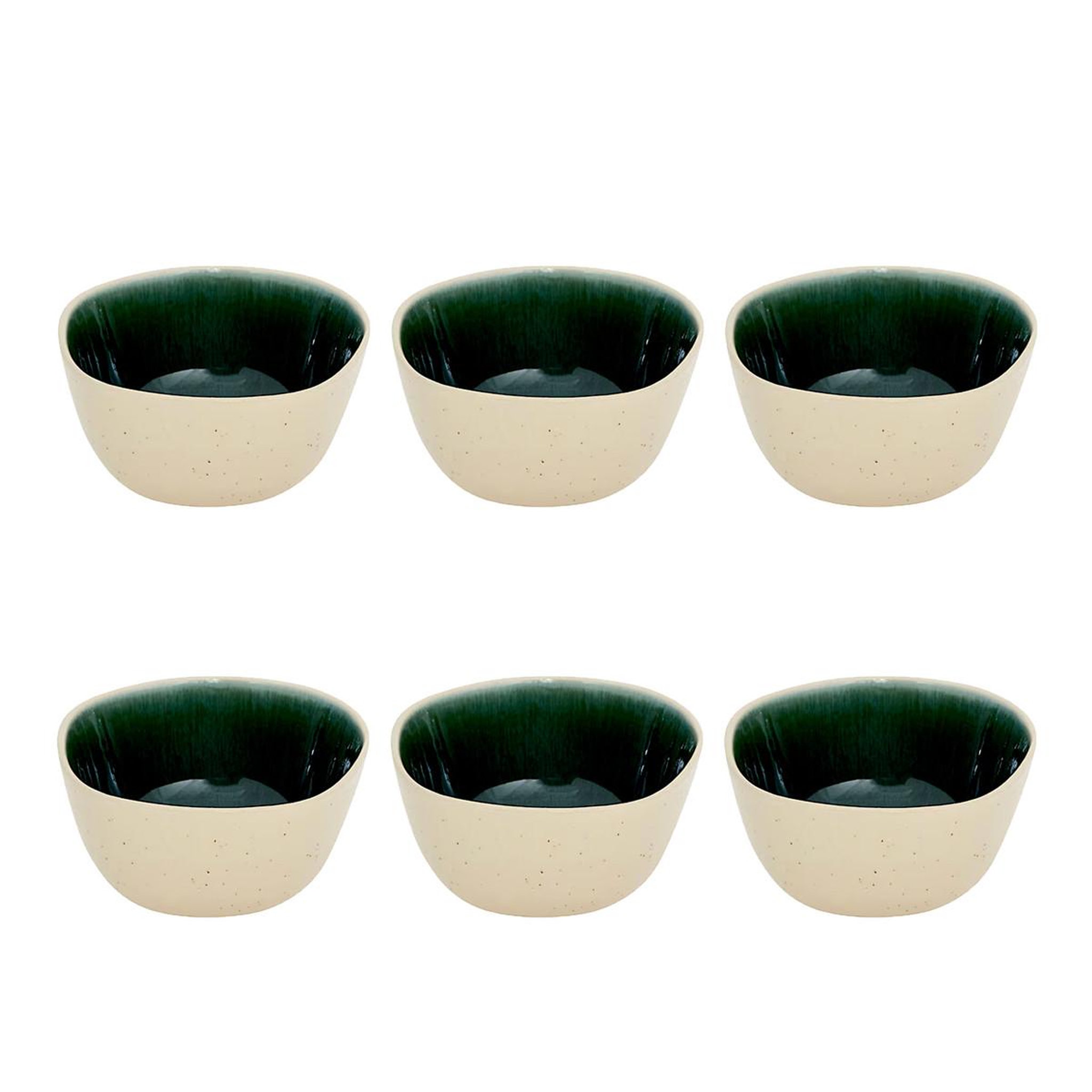 SECRET DE GOURMET Lot de 6 coupelles en faïence  wonja  11cm vert