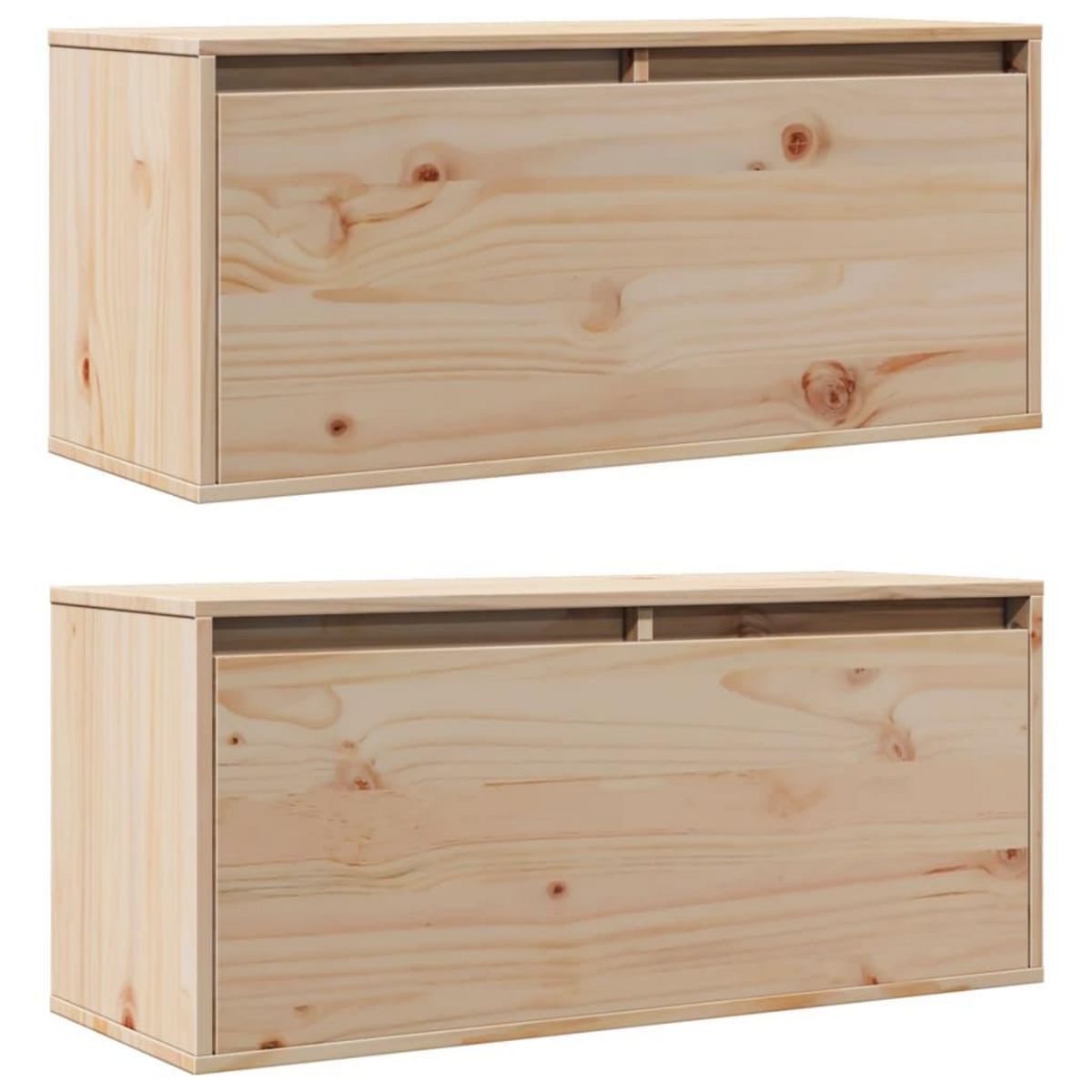 VIDAXL Armoires murales 2 pcs 80x30x35 cm Bois de pin massif
