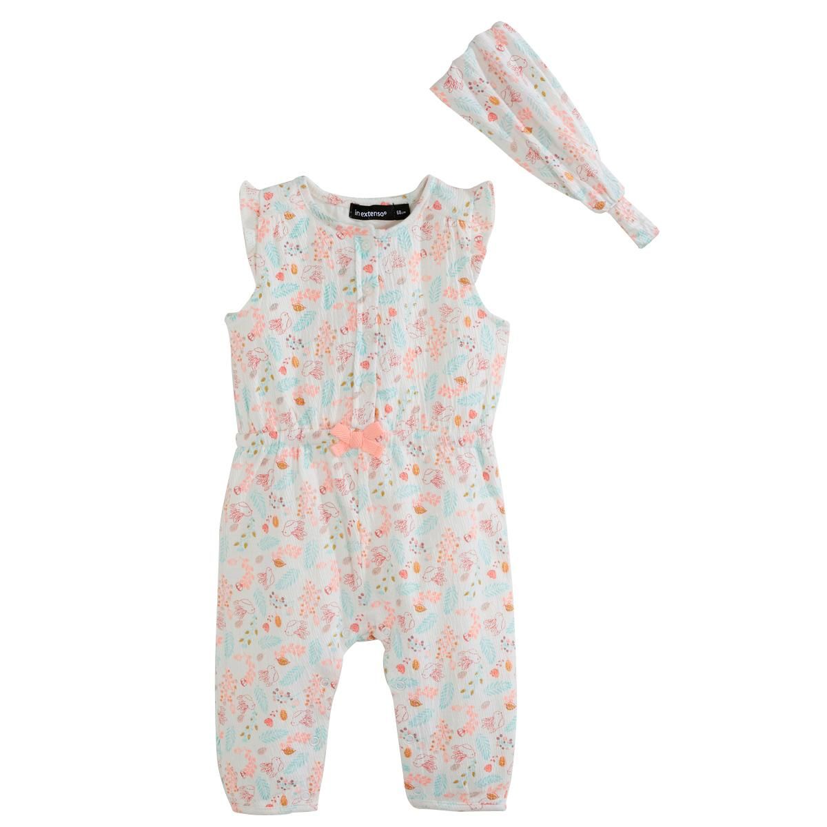 IN EXTENSO Ensemble combinaison + fichu bébé fille