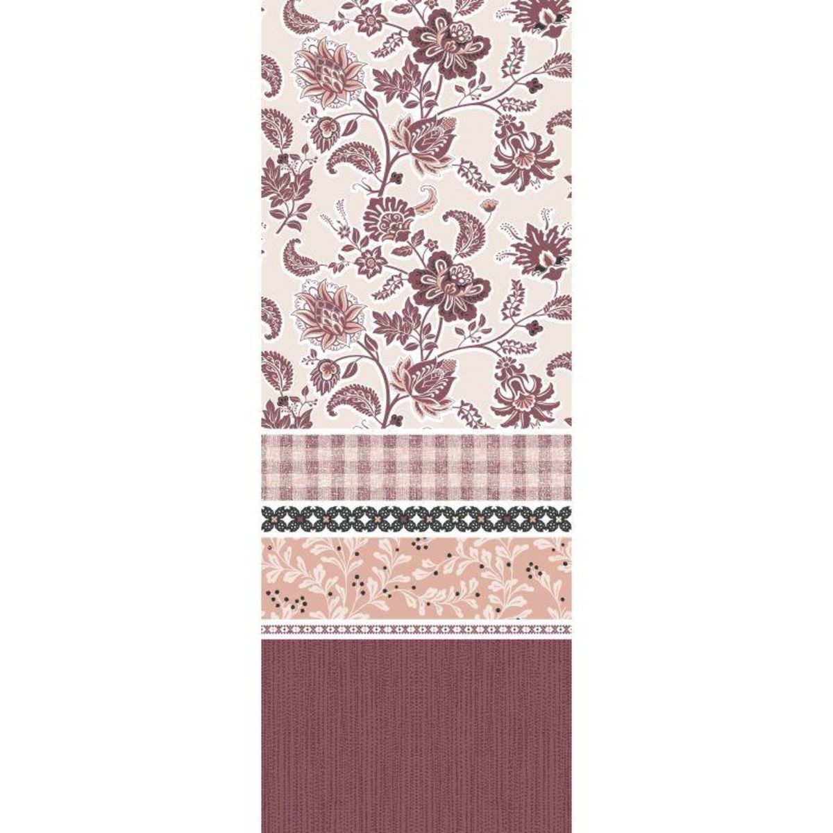 UNIVERS DECOR Pack complet housse de couette réversible pour lit 180 x 200 cm  King size  Cashemire bordeaux