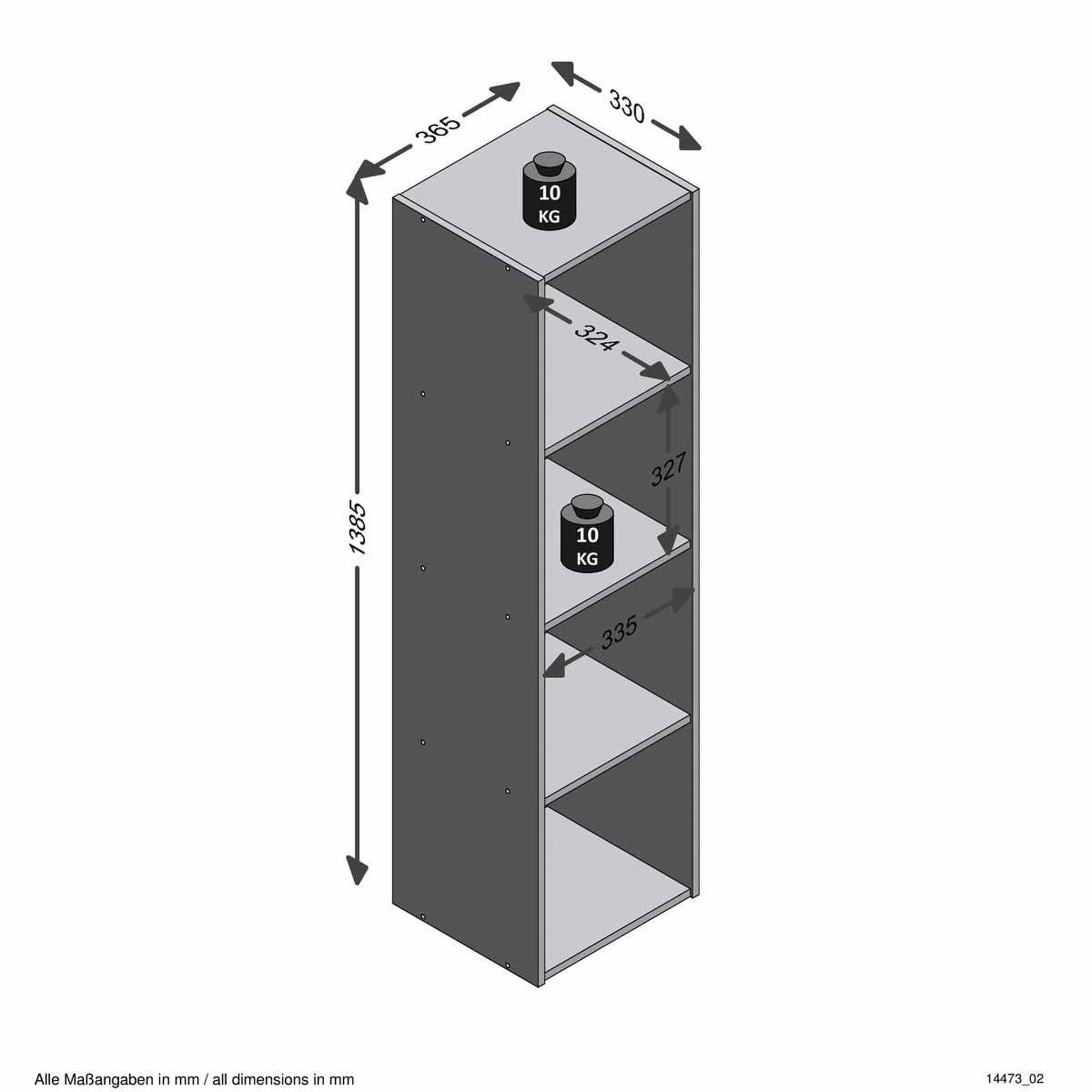 Voir la diapositive 4 : Paris Prix Étagère 4 niveaux design  gaman  140cm chêne