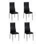 Voir la diapositive 2 : VIDAXL Chaises a manger lot de 4 noir similicuir