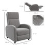 Voir la diapositive 3 : HOMCOM Fauteuil de relaxation inclinable réglable repose-pied tissu gris