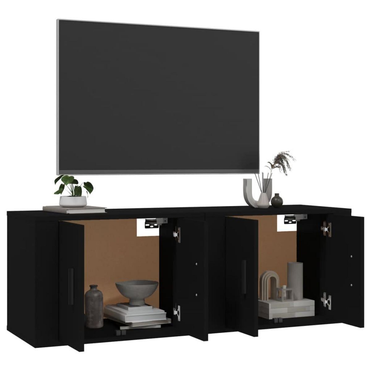 VIDAXL Meubles TV muraux 2 pcs noir 57x34,5x40 cm
