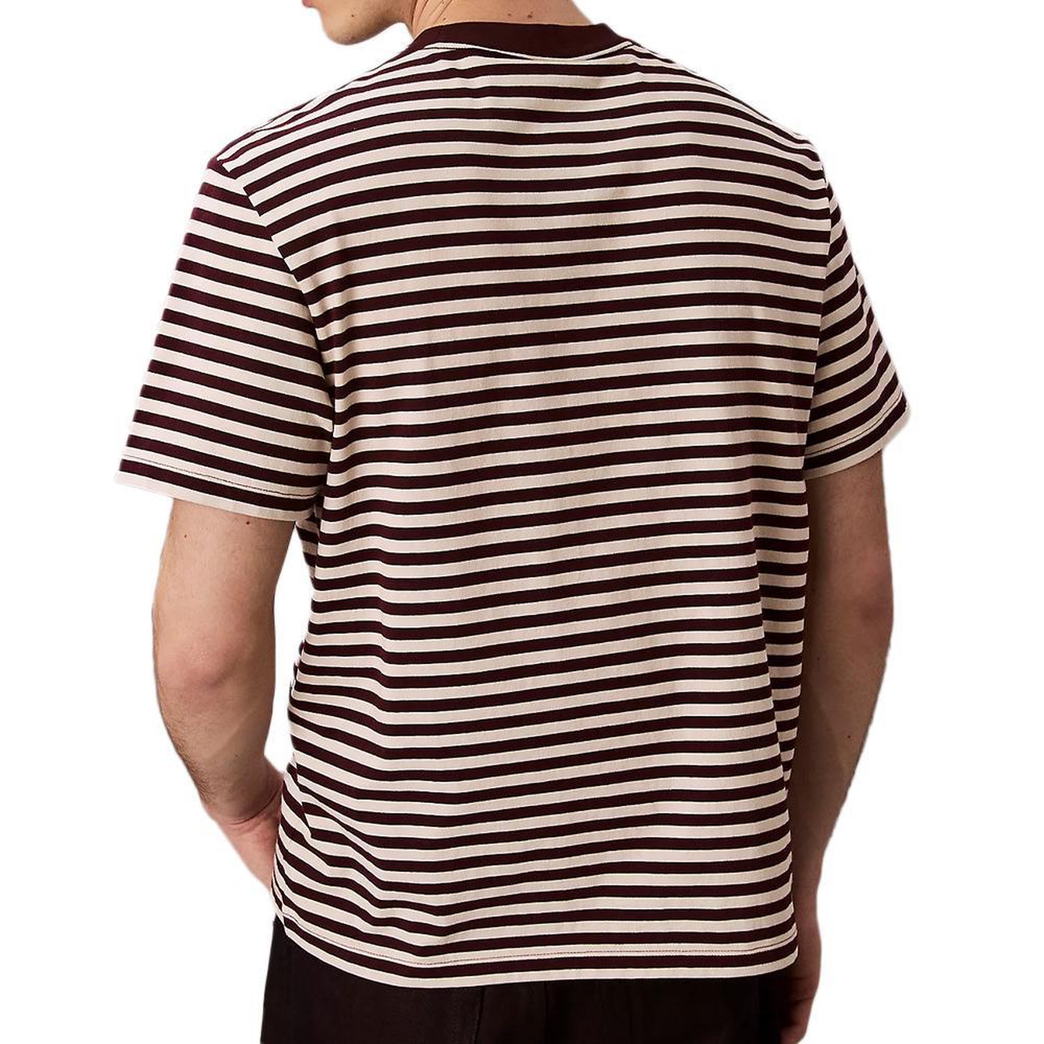 Voir la diapositive 2 : CALVIN KLEIN JEANS T-Shirt à Rayure Marron/Écru Homme Calvin Klein Jeans 20s Stripe