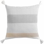 Paris Prix Coussin Déco à Pompons  Iliade  60x60cm Gris
