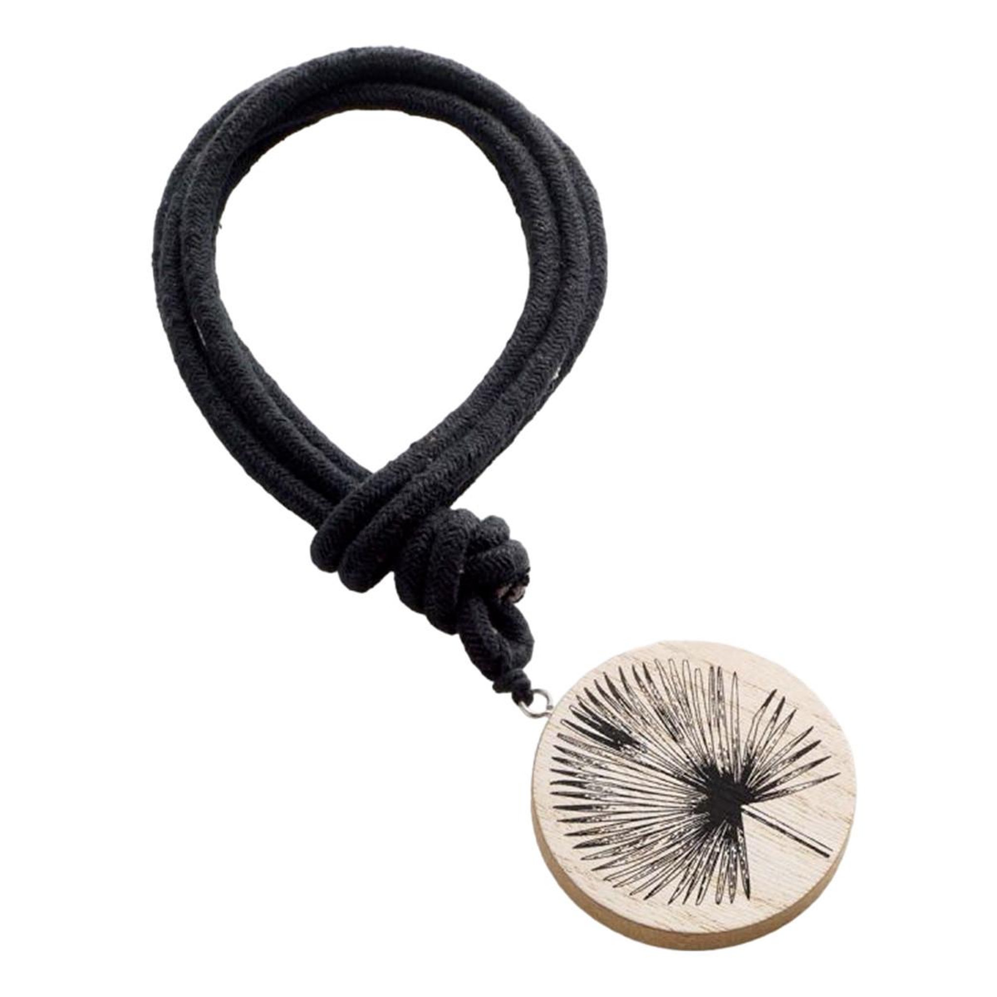 Douceur d'Intérieur Embrasse de rideau en bois  teaky  41cm noir