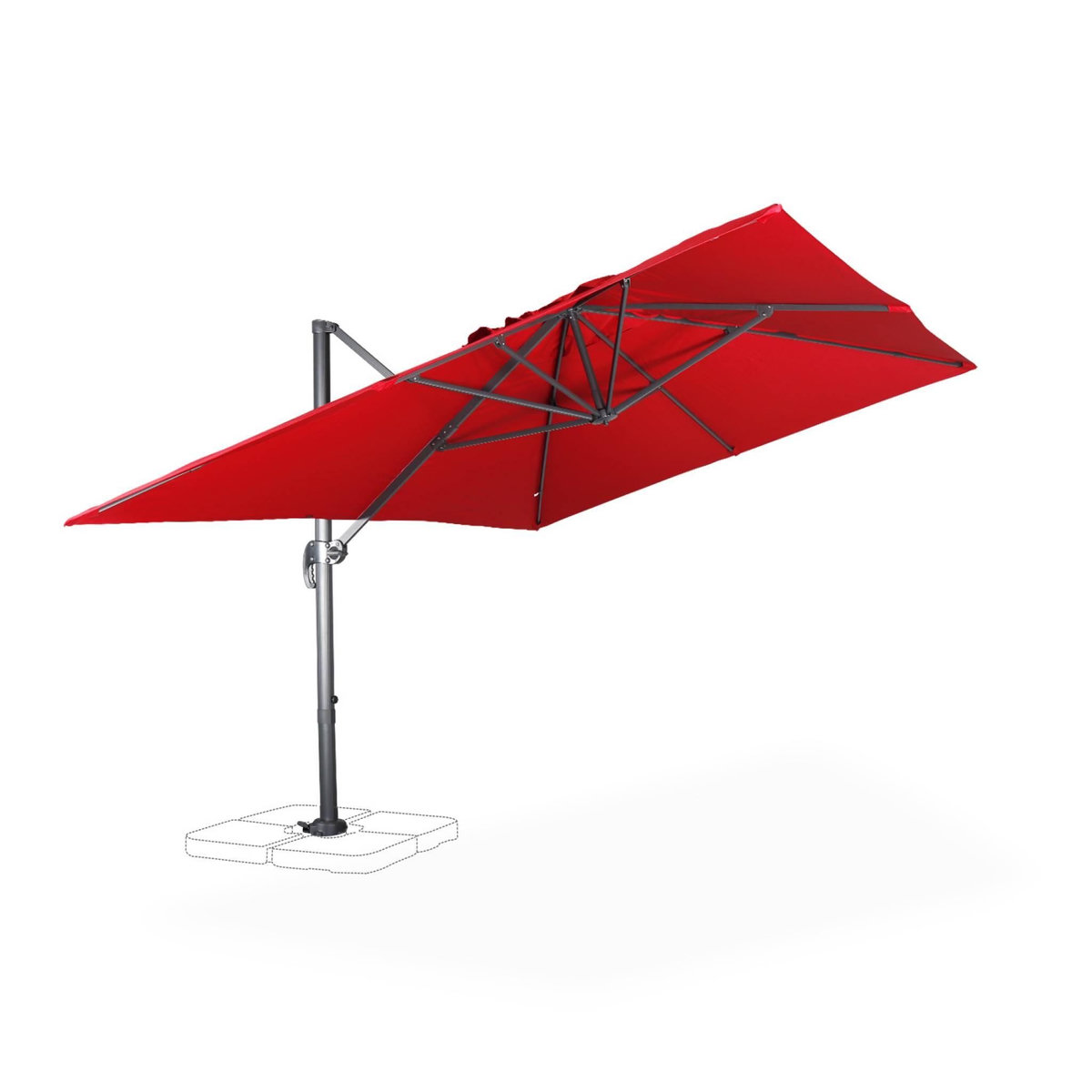 SWEEEK Parasol déporté rectangulaire 3x4m - Wimereux - Parasol excentré inclinable dans 5 positions, rotatif à 360°
