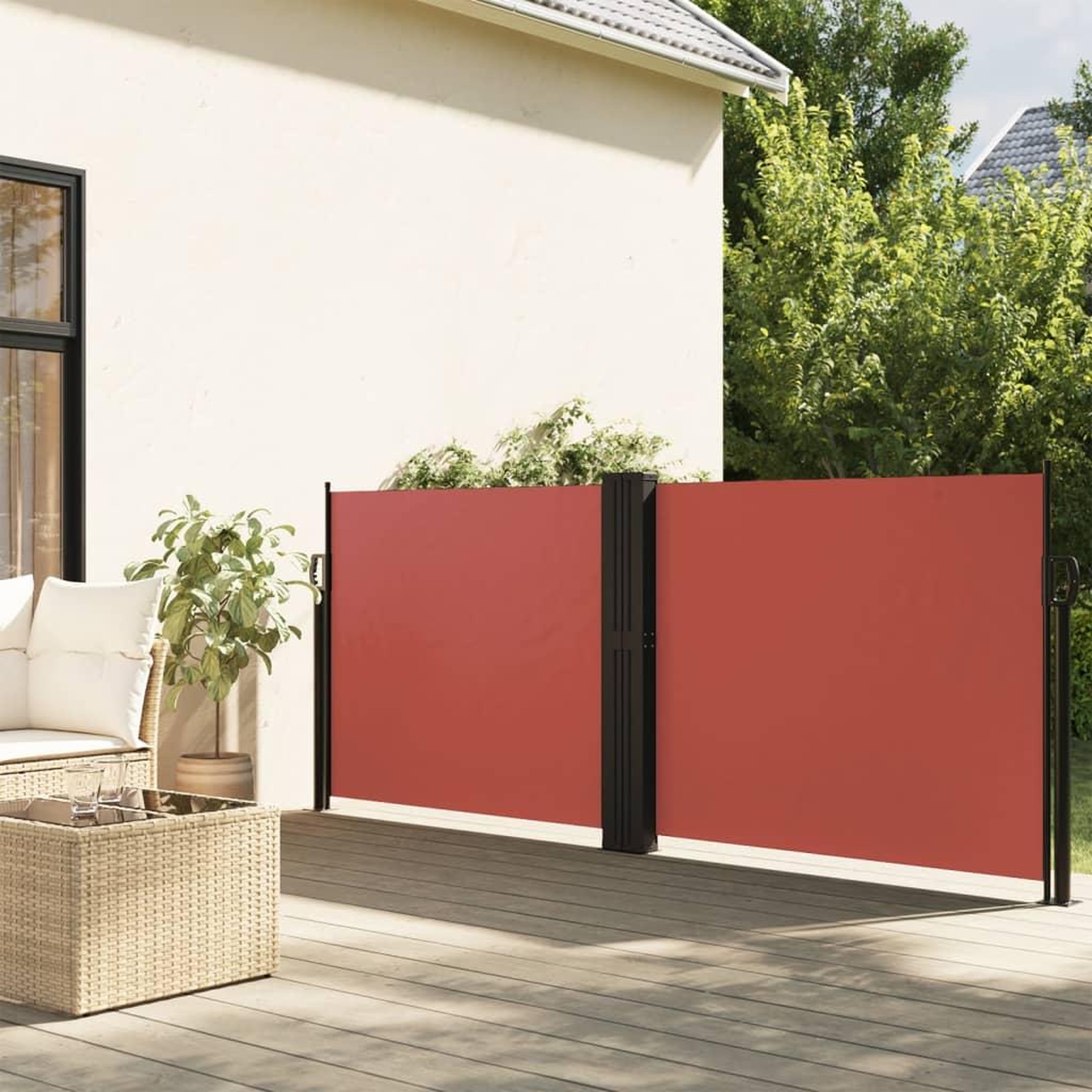 VIDAXL Auvent lateral retractable terre cuite 100x600 cm
