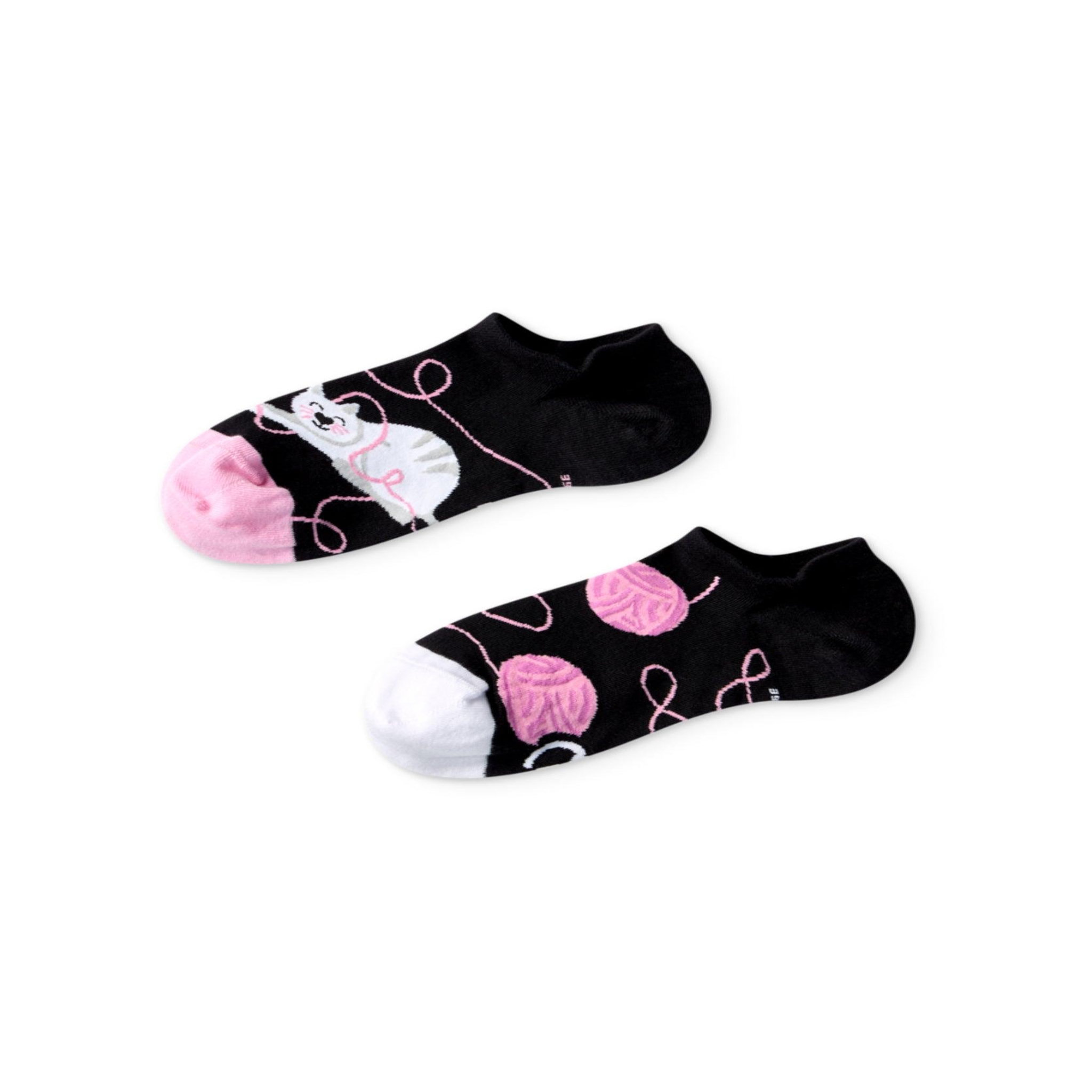 DEDOLES Socquettes invisibles chat et pelote de laine. Coloris disponibles : Multicolore