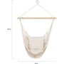 Voir la diapositive 4 : Inkazen Hamac de jardin suspendu en macrame avec coussin beige