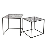 The Home Deco Factory 2 Tables d'appoint design industriel en métal Riga - Noir