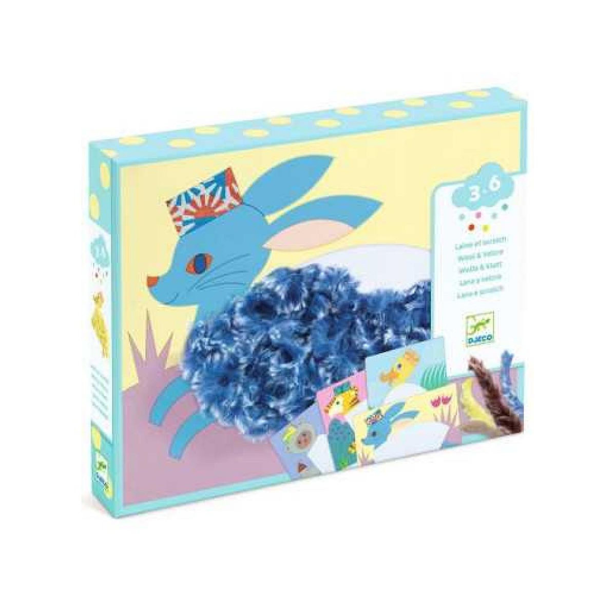 Djeco COLLAGES - Laine  and  scratch - Avec un chapeau