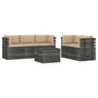 Voir la diapositive 2 : VIDAXL Salon palette de jardin 6 pcs avec coussins Bois de pin massif