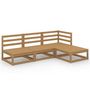 Voir la diapositive 2 : VIDAXL Salon de jardin 4 pcs marron miel bois de pin massif