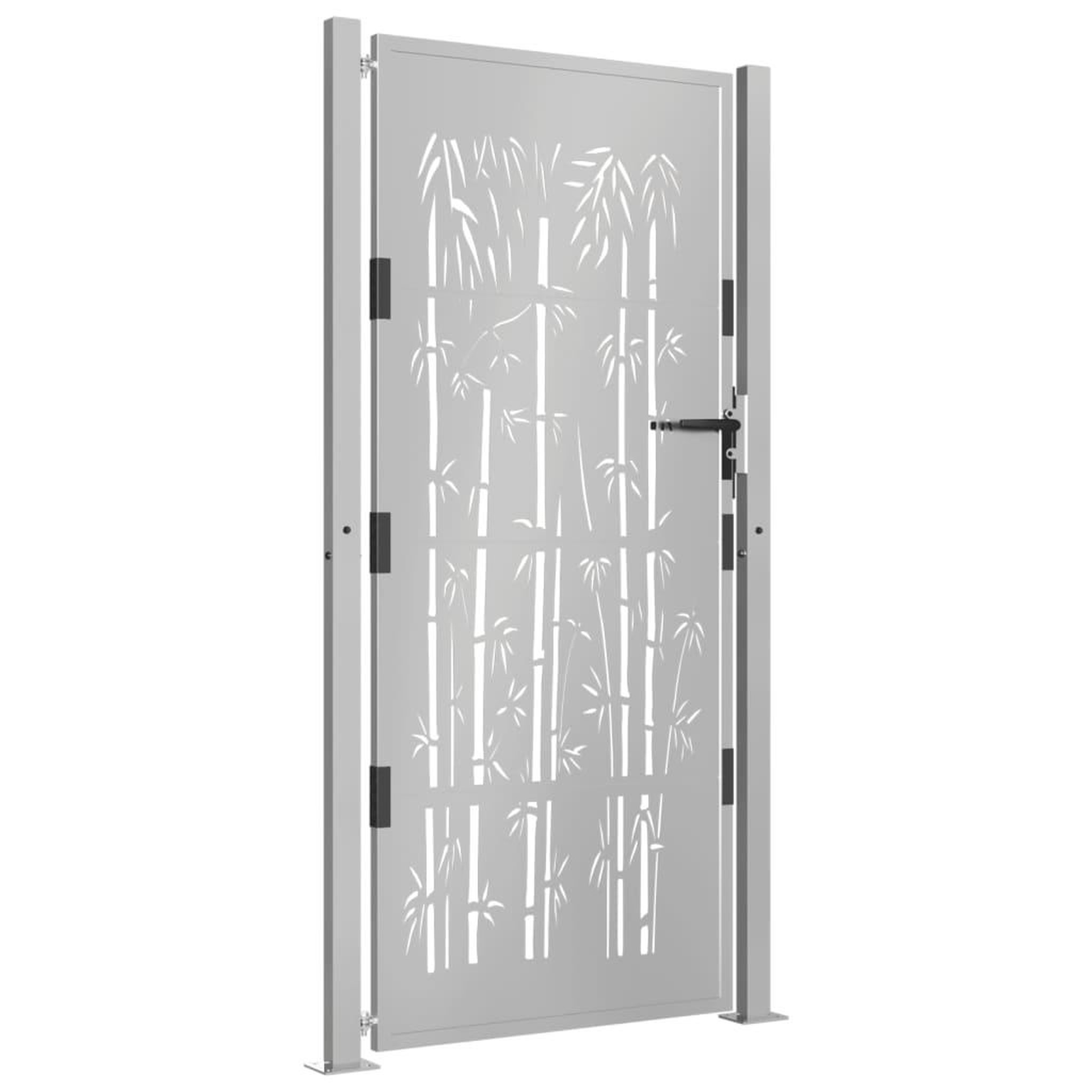Voir la diapositive 3 : VIDAXL Portail de jardin 105x205 cm acier corten design de bambou